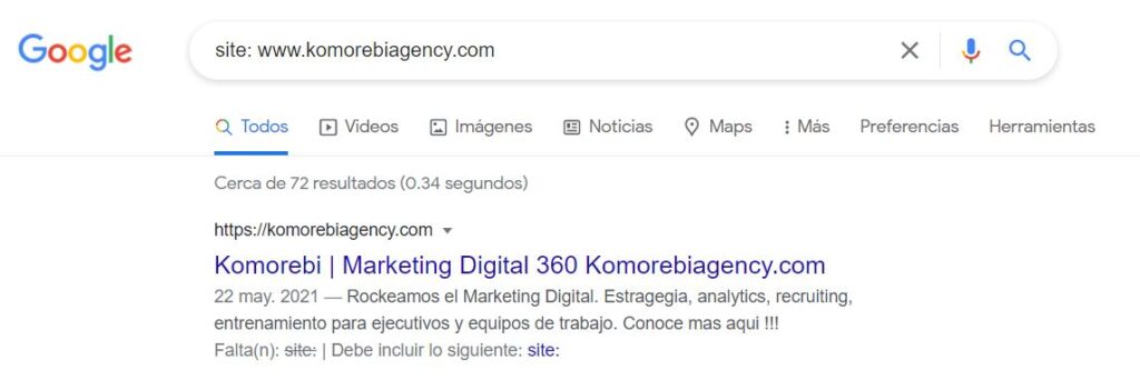 Sentencia site para SEO